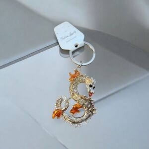 Gold and Orange Dragon Keychain